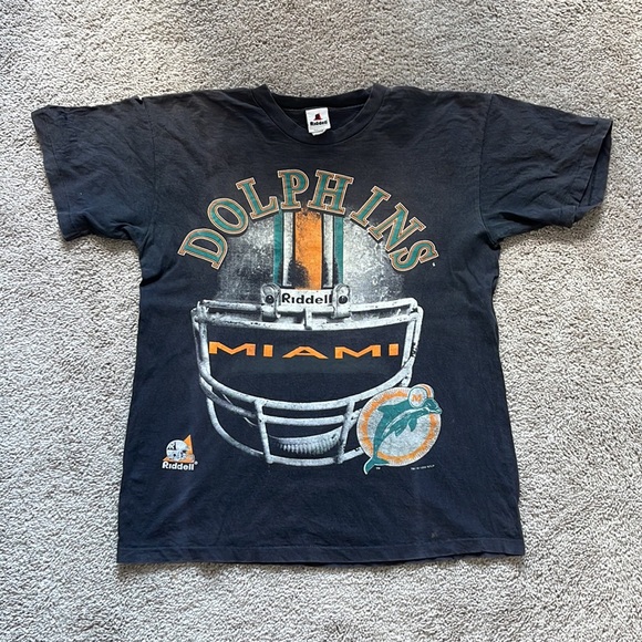 1996 Miami Dolphins Riddell Big Helmet NFL tee / size Large - Picture 2 of 8